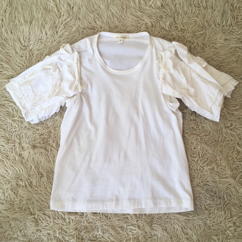 Vintage Comme des Garçons white ruffle tee L